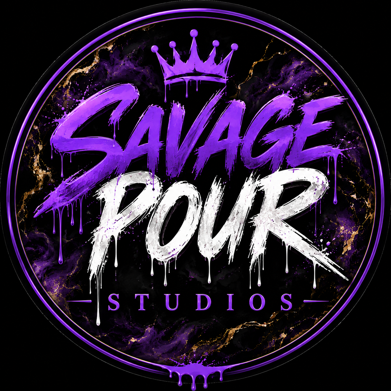 Savage Pour Studios purple crown emblem